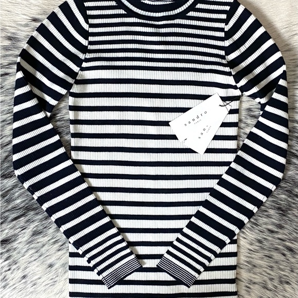 SANDRO “SKY STRIPED” TURTLENECK SZ 1 (XS/S) - Picture 4 of 10